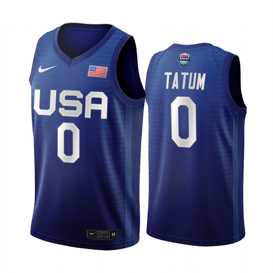 Men's Boston Celtics Jayson Tatum #0 2020 Tokyo Olympics Navy USMNT Jersey 2401JWYT